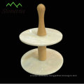 Wholesale China 2 Tier Natural Stone Granite Cake Stand Black